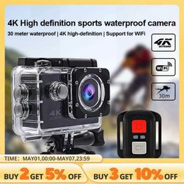 Sports Action Video Cameras 4k high-definition underwater outdoor bicycle digital sports camera Wifi waterproof portable camera with remote control J240514