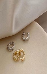 Rhinestone Small Piercing Chain Round Hoop Earrings For Women Cute Circle Ear Ring Female Fashion Jewelry Brincos Huggie9894049