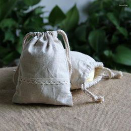 Storage Bags Supply Cotton Lace Pouch Purse Simple Girl Cloth Napkins Bag
