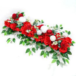100cm DIY Wedding Flower Wall Decor Arrangement Supplies Silk Peony Rose Artificial Row Decoration Arch Backdrop 240517