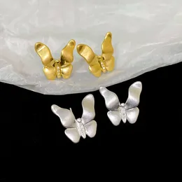 Stud Earrings Gold Silver Color Butterfly For Women 2024 Fashion Trend Irregular Animal Wedding Engagement Jewelry