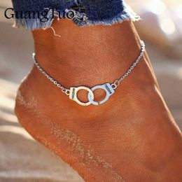 Anklets L018 Hot selling Retro Silver Bracelet Womens Bohemian Free Feet Bracelet Leg Barefoot Party Jewelry d240517