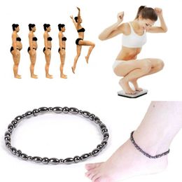 Anklets Unisex Magnetic Weight Loss Effective Anklet Bracelet Black Gallstone Slimming Stimulating Acupoints Therapy Arthritis Relief 299Y