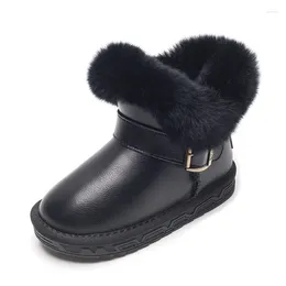 Boots Ankle Girls Fashion Winter Shoes Kids 2024 Snow Children Real Leather Waterproof Warm With Fur