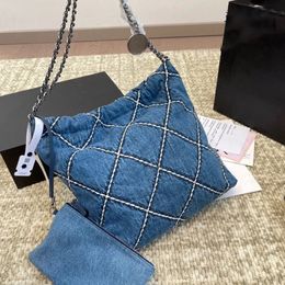 New Ladies Luxury Denim Bag Designer Denim Tote Shoulder Bag Fashion Casual 22 Shopping Bag Women Sling Bag Drawstring Closure 10A Luxury