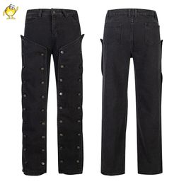 2024 New Patchwork Washed Black Jeans Pants Men Woman Casual Best Quality Trousers