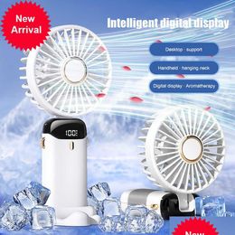 Other Home & Garden New Usb Mini Handheld Fan Outdoor Portable Air Conditioner 3000Mah Wireless Rechargeable Desktop Folding Hanging N Dhthb