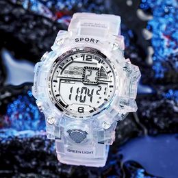 Wristwatches Electronic Digital Watch For Women Men Luxury Sports Transparent Design Student Child Wristwatch