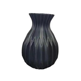 Vases 1Pc Decorative Vase Elegant Fine Workmanship Flower For Home Decoration Modern Plastic Pot Room Ornament Wedding Drop Delivery Dhptj