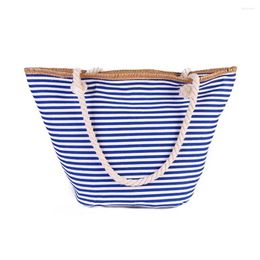 Storage Bags Fashion Women Tote Bag Soft Handbag Large Capacity Red White Strip Female Beach