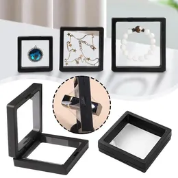 Jewelry Pouches Bracelet Packaging Box 3D Pe Film Gemstone Membrane Display Holder Earring Storage Case Stand Floating Frame