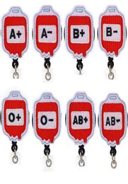 Whole Key Rings Blood Type Medical Nurse Retractable Felt ID Badge Holder Reel With Alligator Clip For Gift6547442