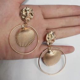 Dangle Earrings Exquisite Gold Colour Shell Bohemian Summer Jewellery Handmade Drop For Vocation Accessories