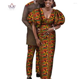 Ethnic Clothing Africa Style Couples For Sweet Lovers Bazin Long Women Dress & Mens Sets Dashiki Plus Size Wedding WYQ617