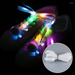 Shoe Parts 2024 LED Flash Shoelace Athletic Sport Flat Laces Party Disco Decor Luminous Light Up Glow Strap