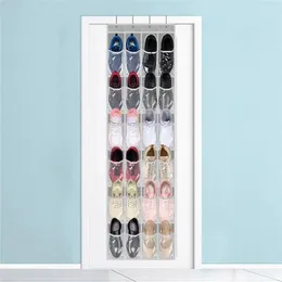 Storage Boxes Door-mounted Shoe Capacity Bag With 24 Transparent Pockets Great Load Bearing Organiser For Home Dorm