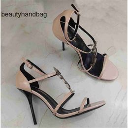 YS yslheels Y-Shaped Designer Fashion 2023 Women's Sole Heel Sandals Leather Pointed Toe High Heel Dress Shoes Mid Heel Shoes yywf