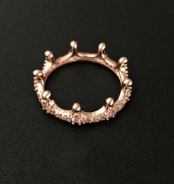 2021 18K Rose Gold plated Crown Ring with CZ Diamond Original Gift box for 925 Sterling Silver Jewelry Fathion Rings for W23435835068628