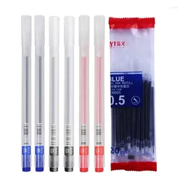 Japanese Simple Frosted Design Capped Gel Ballpoint Pens 0.5mm Fine Point Needle Tip Smooth Writing Quick Dry Blue Black Red Ink