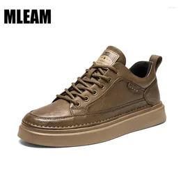 Casual Shoes Mens Leather Boots 2024 Autumn Spring Ankle Men British Fashion Work Cargo Leisure Sneakers