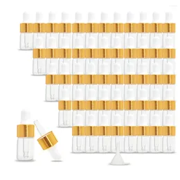 Storage Bottles 50Pcs 2ML Empty Glass Dropper Mini Essential Oils Vials For Sample Cosmetic Perfume Lotion