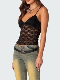 Women's Tanks Women Y2k Lace Trim Tank Top Sexy Backless Spaghetti Strap Camisole Summer Cute Sleeveless Going Out Clubwear