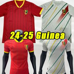 24 25 Guinee National Team Soccer Jerseys Guins Camano Kante Traore Home And White red Guinea 2024 2025 Football Shirt Uniforms fans player version