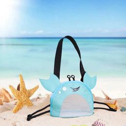 Other Toys Cute crab shaped shell bag with beach net bag used for Holding Beach Shell toy collection and storage bag for childrens sand tool organizers