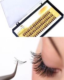 3D False Eyelashes 614mm Individual Lashes Feather Plastic Cotton Stalk Single Cluster Planting Russian Premade Volum Eyelashes E2080033