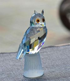 X039mas Gifts Crystal Owl Figurines Paperweight Craft Art Toy Collection Car Ornaments Souvenir Home Wedding Decor3989699