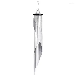 Decorative Figurines Wind Chime Garden 18 Silver Metal Tubes And Hooks For Patio Outdoor Decoration Home Durable