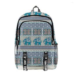 Backpack Hip Hop Dlephant Student School Bags Unisex 3D Print Oxford Waterproof Notebook Multifunction Travel Backpacks