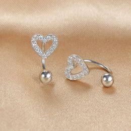 Stud Earrings 2PCS Stainless Steel Cz Crystal Hoop Earring Tragus Cartilage Heart-shape Rook Lobe Ear Piercing Jewellery Gifts