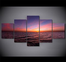 5 Pcs Sunset Sky Landscape Canvas Paintings Home Decor Wall Art Posters HD Prints Pictures Painting3792024