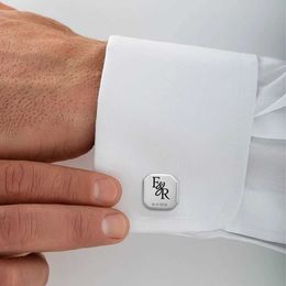 Cuff Links Personalised ID mens cufflinks Customised SMS cufflinks for the groom/bride father unique bride Jewellery carving