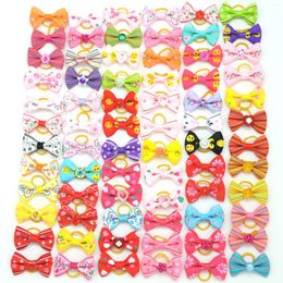 Dog Apparel 100pcs Pet Hair Accessories Spring Bows Handmade Small Cat Rubber Bands Grooming Supplies