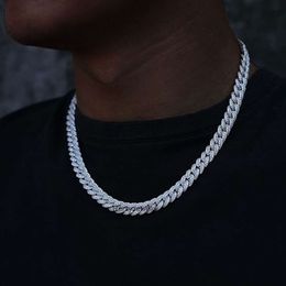 Rarity Factory Price Gra Iced Out Hip Hop Jóias grossas VVs pesados pulseira moissanita 8mm Cadeia de ligação cubana com diamante