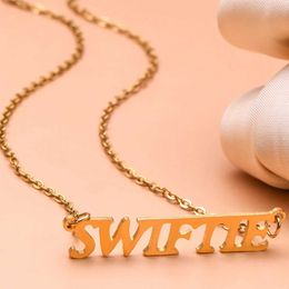 Anhänger Halsketten Medizinische Taylor Equity Swift Halskette Edelstahl Swift Anhänger aussagekräftige Schmuckzubehör Geschenkfans Swifts J240516