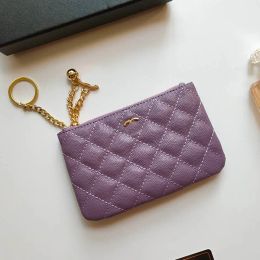 Purses Mini Pendant Women Macaron Colour Matching Purse Diamond Lattice Caviar Leather Quilted Cute Zipper Card Holder MultiPocket Luxury