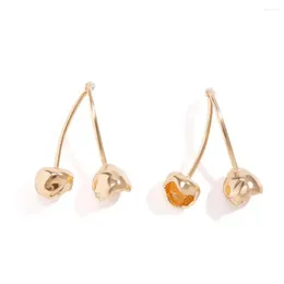 Stud Earrings Fruit Cherry Shape Dangle For Women Lightweight Alloy Ear Jewellery Prom Cocktail Parties Polished Smooth