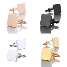 Cuff Links Black square 4-color mens shirt cufflinks wholesale metal copper cuff buttons business gifts mens wedding Jewellery