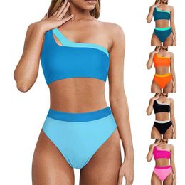 Women's Swimwear Luxury Swimsuit Sexy Bikinis Sets High Waist Bikini Set V Neck Two Piece Colour Block Front Twisted