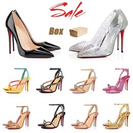Classic Designer Women Heels Sandal Shoes Luxury Studded High Heels Nude Champagne Ladies Shoes Height 6cm 8cm 10cm 12cm Premium Sole sandals