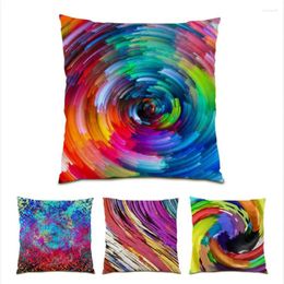 Pillow Oil Painting Sofa Decorative Cases Velvet Ornamental Pillows For Living Room Polyester Linen Colourful Home Decor E0086