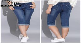 Tom Hagen 2019 Summer Skinny Jeans Woman Pants With High Waist Jeans Women Plus Size Women039s Denim Female Stretch Knee Length1725642