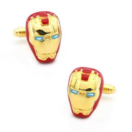 Cuff Links Wholesale and retail of gold high-quality brass material for mens movie star cufflinks superhero movie amateur design cufflinks