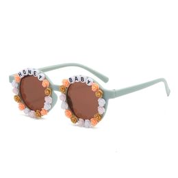 Cute Kids Sunglasses Round Flower Baby Children UV400 Eye Protection Sun Glasses Girls Boys Fashion Decoration Eyewear
