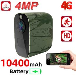 Sports Action Video Cameras LCLCTEK 4G SIM card battery powered safety camera full Colour 4MP PIR detection IP66 outdoor wireless CCTV monitoring camera J240514
