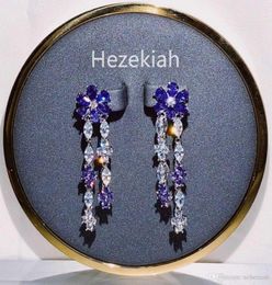 Hezekiah 925 Tremella Needle Flower Earrings Tassels Eardrop Temperament lady Dance party Highend quality Luxury fashion Earrings2490854