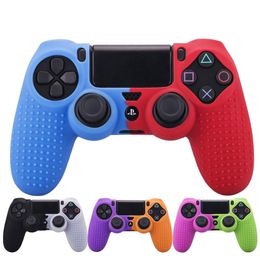 Gamepad Dual Colour Protective Rubber Studded Silicone Case for Playstation 4 PS4 Slim Pro Game Controller Anti-slip Skin Cover Protector High Quality FAST SHIP
